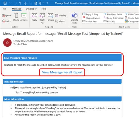The 'Recall this Message' feature in Outlook now actually works!
