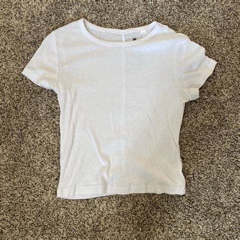 White Fitted White T-Shirt PacSun Womens M Slightly... - Depop