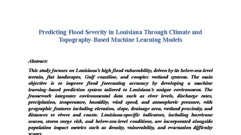 Louisiana Flood Prediction System: Enhancing Forecasts with ML Models ...
