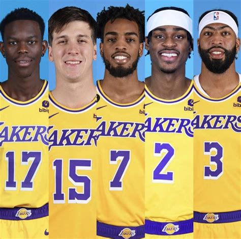 Lakers starting lineup today. Dlo out. : r/lakers