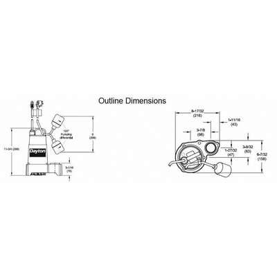 926298-1 1/3 HP Submersible Sump Pump, Tether Switch Type, Cast Iron ...