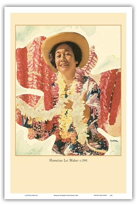 Pacifica Island Art Hawaiian Lei Maker - Vintage World Travel Poster by ...