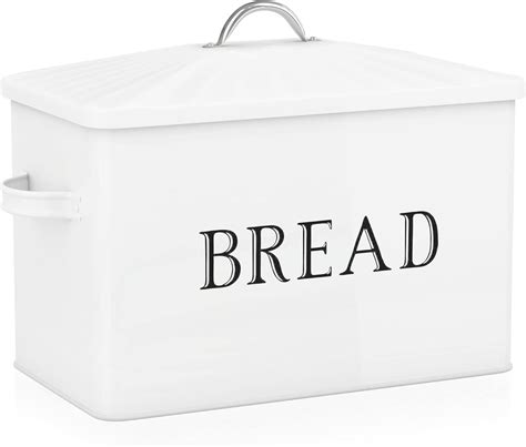 HemlockHomeBrewing Metal Farmhouse Bread Box for Kitchen Counter ...