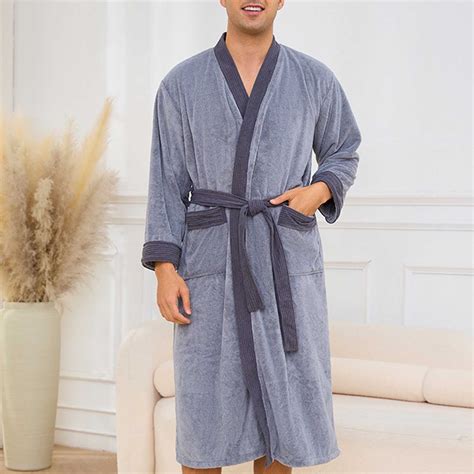 Wancir Mens Hooded Robe, Premium Cotton Cloth Bathrobe, Soft Bath Robes ...