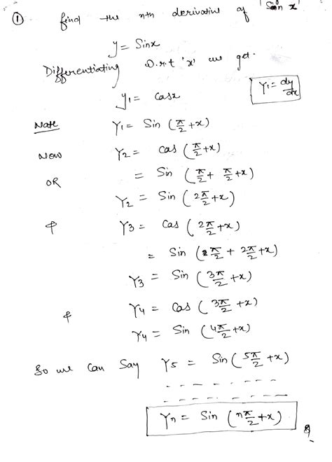 Find Nth derivative of SinX successive derivatives..... - Math Traders