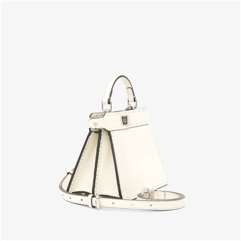 Peekaboo ISeeU Petite Cuoio Romano leather White | Fendi