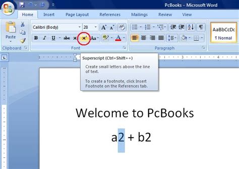 Microsoft Word Tutorial - Applying Subscript and Superscript