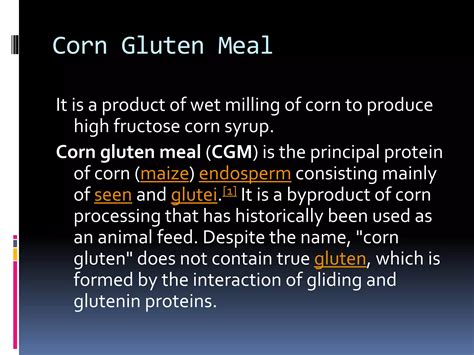 Corn gluten | PPTX