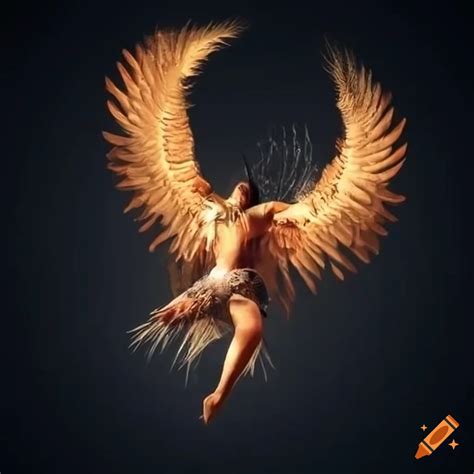 Painting of icarus falling from the sun on Craiyon