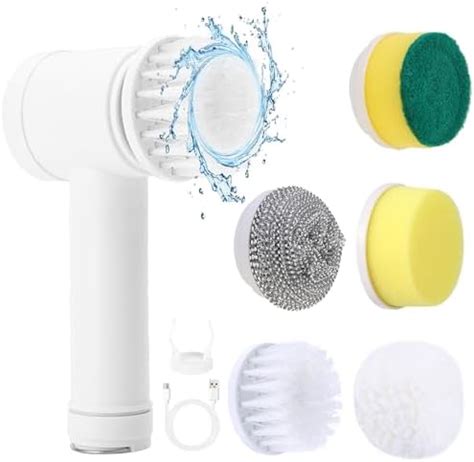 Electric Spin Scrubber Kit With 5 Brush Heads for Cleaning Shower ...