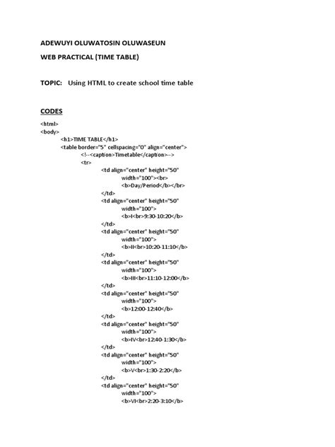 Image result for Time Stamp Table in HTML