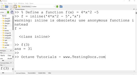 Image result for Octave Function Examples