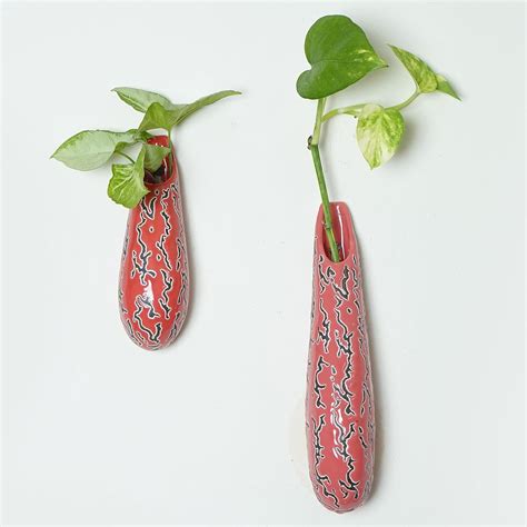 LioKart Ceramic Wall Hanging planters - Pots Flower vase Wall mounting ...