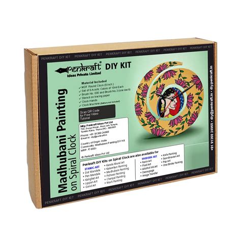 Buy Penkraft Madhubani Painting on Spiral Clock DIY Kit | Free Video ...