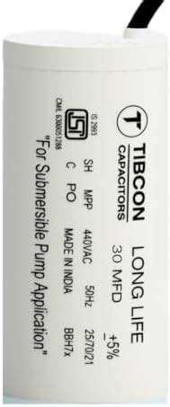Tibcon Capacitor for Submersible Pump | 30 MFD | 440 V| Long Life ...