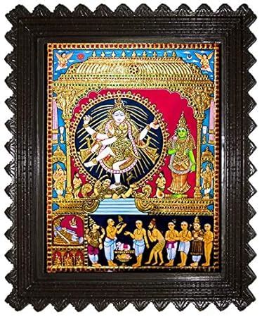 TTAGALLERY NATRAJAR TANJORE Painting (21inch X 18 inch X 2 inch ...