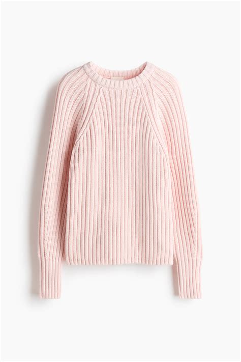 Rib-knit jumper - Light pink - Ladies | H&M IN