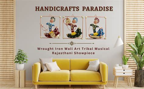 Handicrafts Paradise Wrought Iron Wall Art Tribal Musical Rajasthani ...