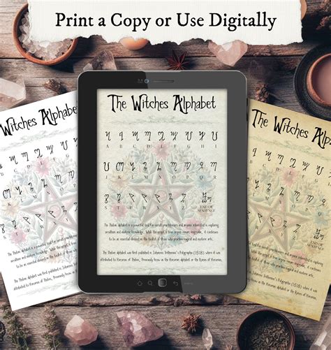 Theban Alphabet Printable, Witches Script, Digital Download, Pagan ...