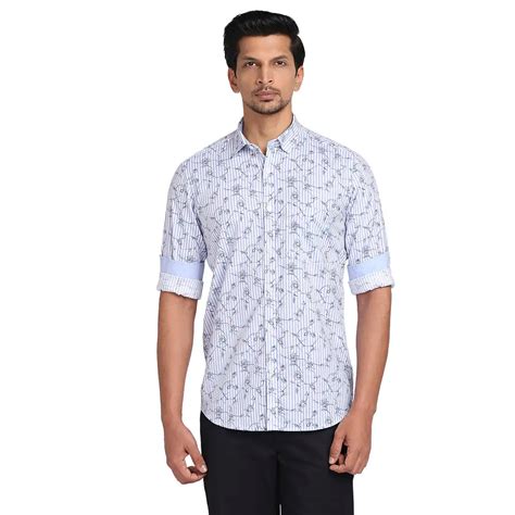 Colorplus Men Blue Tailored Fit Printed Casual Shirt – MyRaymond