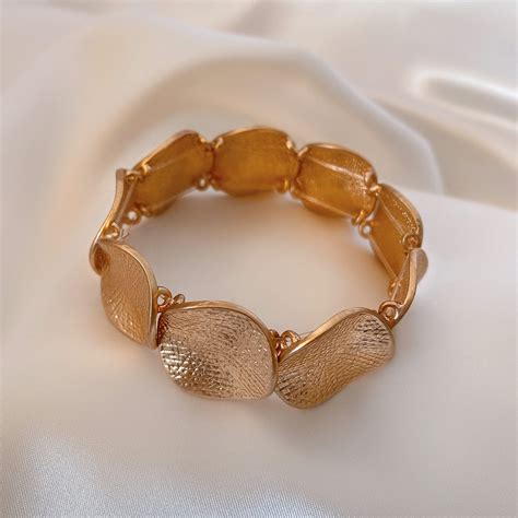 Just Lil Things Artificial Organic Wave Textured Gold-Tone Bracelet jl