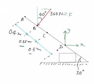 1.A worker tries to move a rock by applying a 360-N force to a steel ...