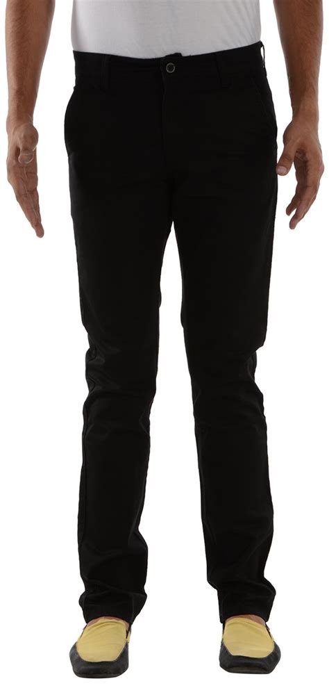 Buy London Jeans Men's Slim Fit stretchable chinos (Black) at Amazon.in