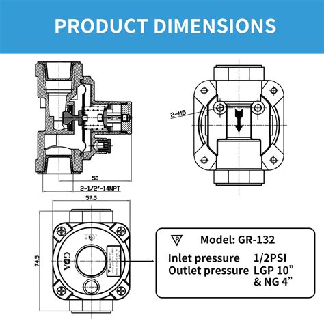 Buy Weceleh 1/2 Natural/Propane Gas Pressure Regulator with 2 Brass ...