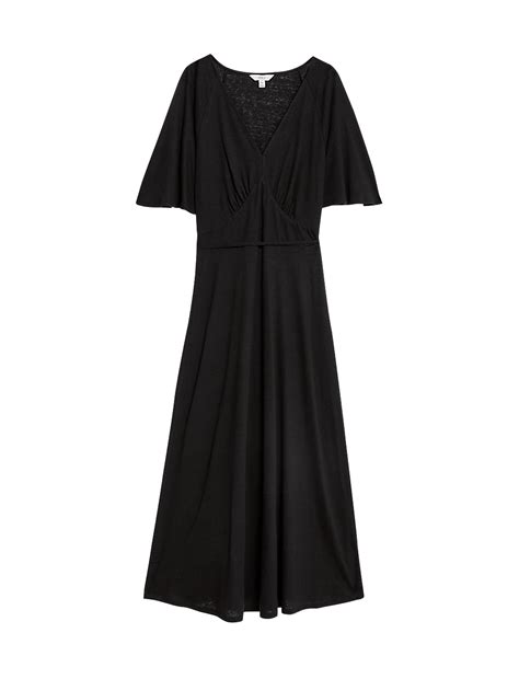 Buy Linen Rich Midi Smock Dress at Marks & Spencer