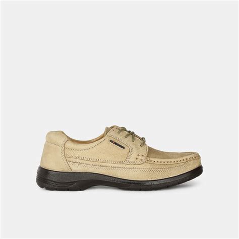 Bata beige suede outdoor shoes with lace-up closure for men | Bata