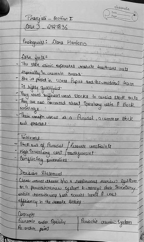 MBA Marketing Management Case Study: Inventory Management for Clara ...