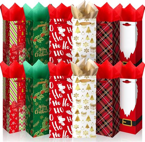 Amazon.com: TaoBary 12 Pcs Christmas Wine Bags Christmas Wine Bottle ...