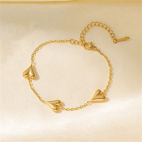 Buy Gold-Plated Anti Tarnish Heart Themed Bracelet in Bulk at Wholesale ...