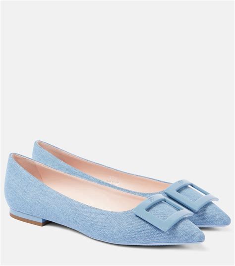Gommettine Ball denim ballet flats in blue - Roger Vivier | Mytheresa