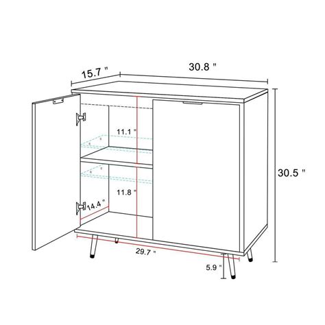Buy Natural Oak Accent Storage Cabinet Free-Standing with 2-Doors ...