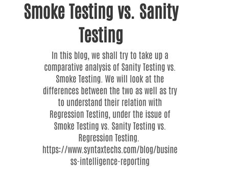 Image result for Smoke Testing Vs Sanity Testing