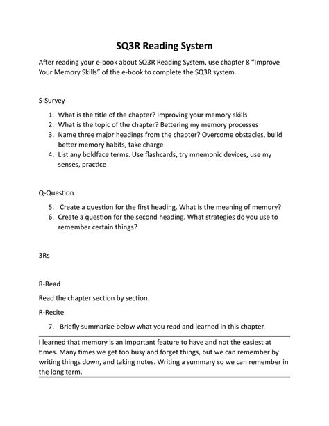 Image result for SQ3R Reading Examples