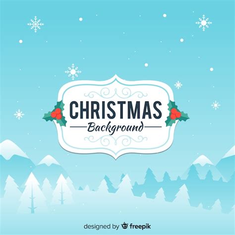 Landscape christmas background | Free Vector