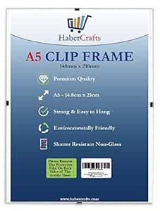 Clip Frame A5 Size Frameless Picture Frame Photo Poster Certificate ...