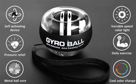 WENGONVILA Wrist Trainer Ball, Wrist Strengthener Gyro, Self-Starting ...