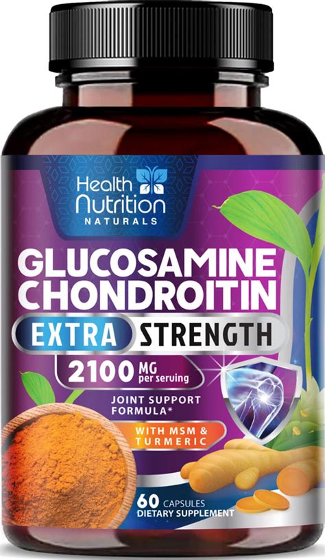 Buy Glucosamine Chondroitin Supplements MSM & Turmeric - Joint Support ...