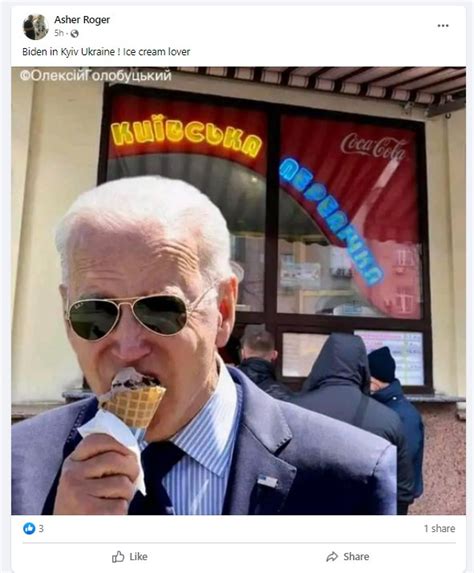 Joe Biden Having Ice Cream In Kyiv? Edited Photograph Of US President ...