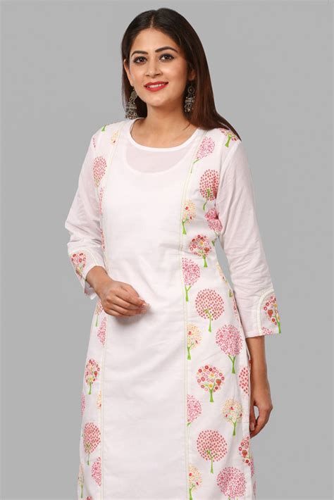 White Tree Print Kurti with Straight Palazzos – anokherang