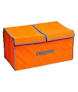 Styleys Charcoal Fabric Foldable Rectangle Storage Box Drawer with Lid ...