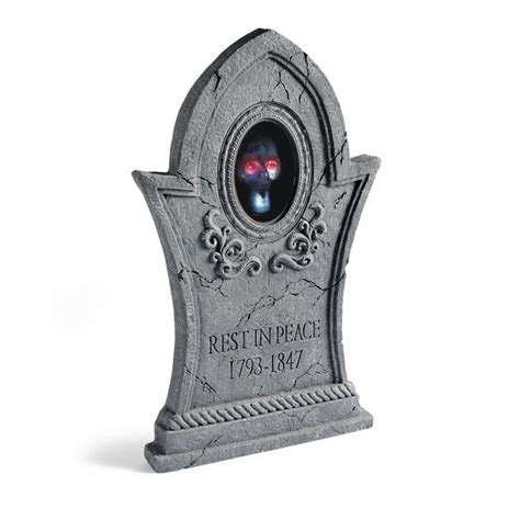 Animated Tombstone with Talking Skull | Grandin Road