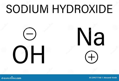 Sodium Hydroxide or Lye, Caustic Soda, Chemical Structure. Skeletal ...
