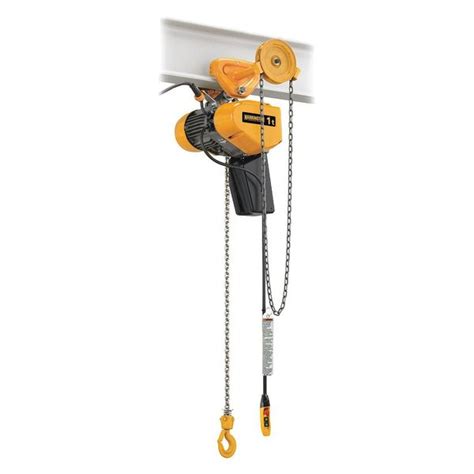 Harrington Electric Chain Hoist, 2,000 lb, 15 ft, Geared Trolley, 380 ...
