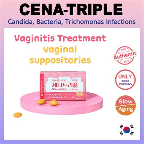 ★Korea Pharmacy★ Cena-Triple Soft Capsules 1 Box (12 Capsules) Vaginitis Treatment / Candida ...