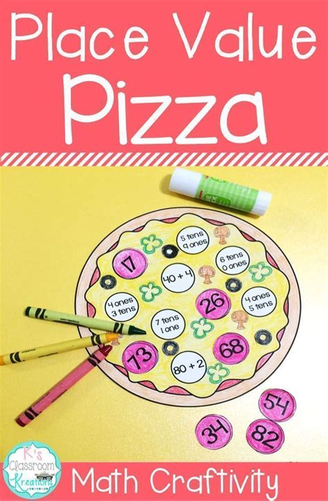 Place Value Math Center & Pizza Craft for 1st Grade | Math center, Math ...