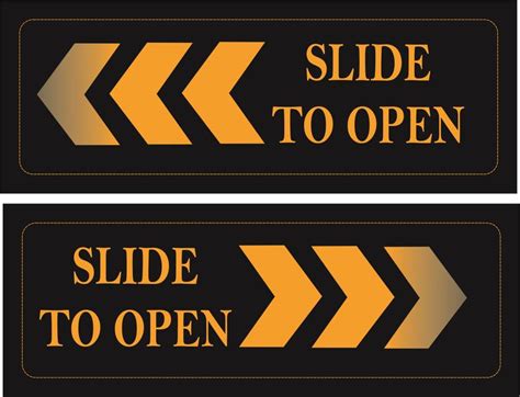 GOODPRINTZONE Slide To Open Door Sticker Size 3X8 Inch Pack of 6 Pcs ...